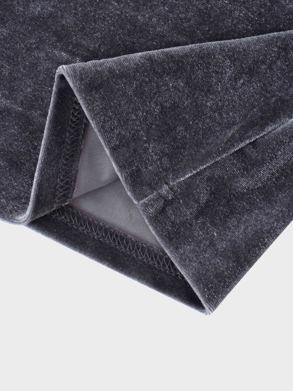 Velour Mock Neck Turtleneck-Grey