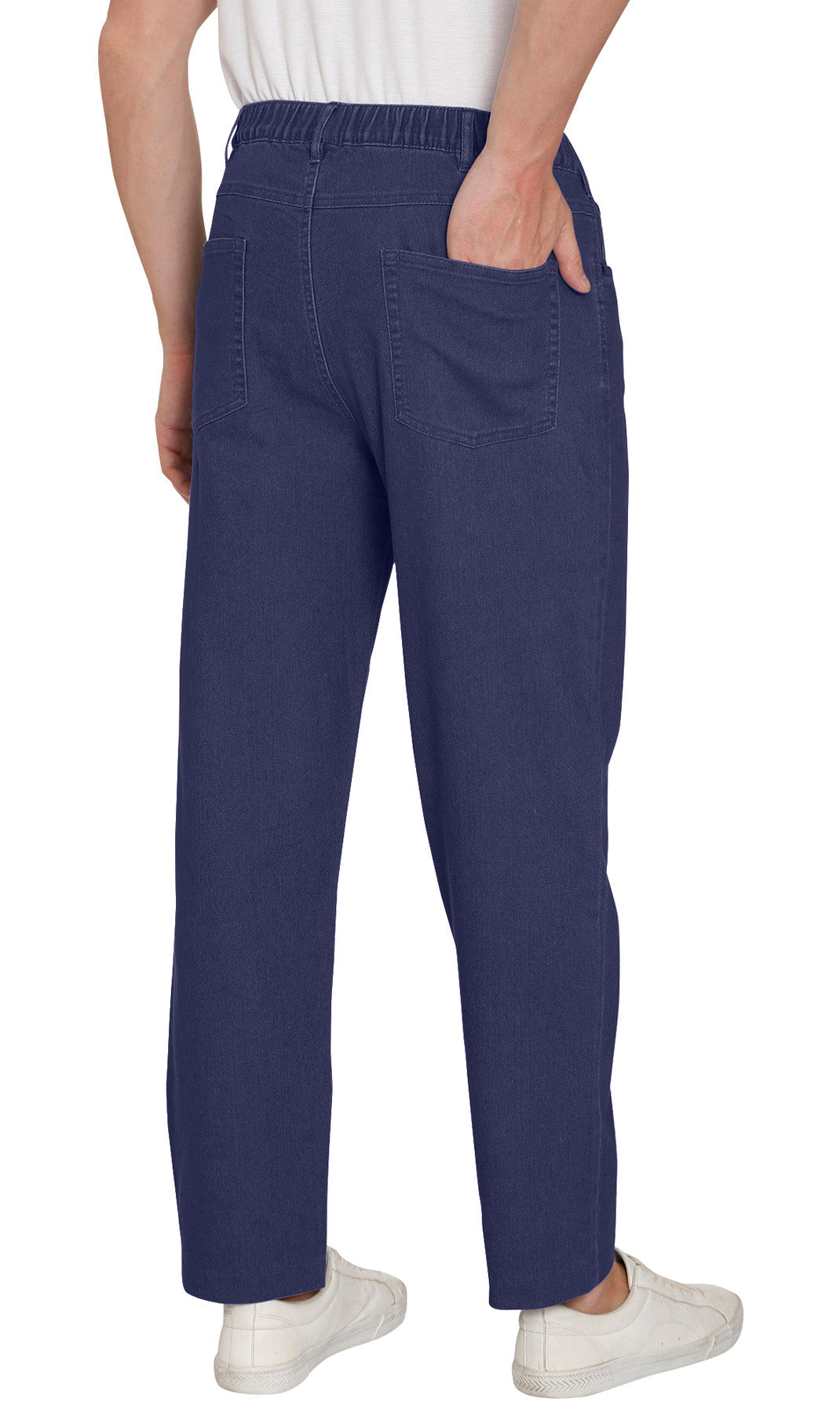 Men's Casual Elastic Waist Denim & Twill Pull on Jeans Pants