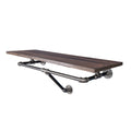 36 in. Wall Mounted Clothing Rack with Wood Shelf, Trail Brown