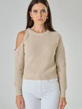 Maglia con spacco su spalla in misto Cashmere - Anastasia