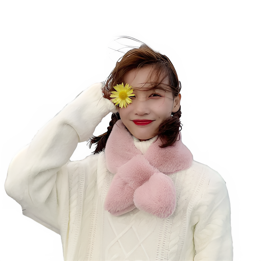 Fake Rabbit Fur Collar Scarf Women Keep Warm Thickening Fur Sjaal Colorful Cross Winter Scarf Autumn Winter Fake Fur Plush Elega