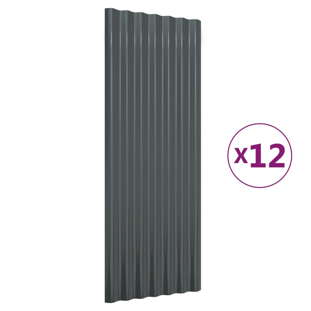vidaXL Roof Panels Roofing Material Sheet Garage Sheds Powder-coated Steel