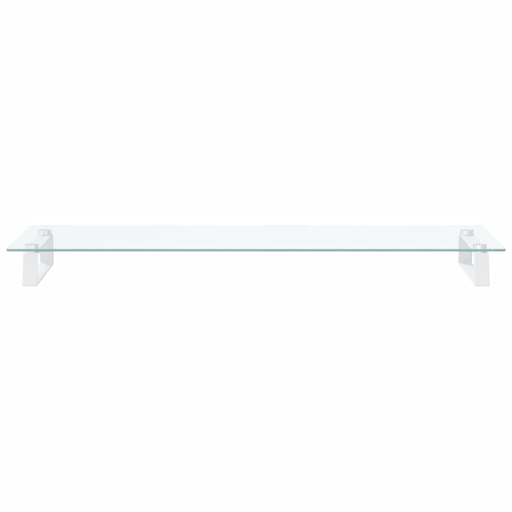 vidaXL Monitor Stand Desktop Computer Screen Riser Tempered Glass and Metal