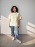T-shirt Oversize morbida in Lana - Cloud