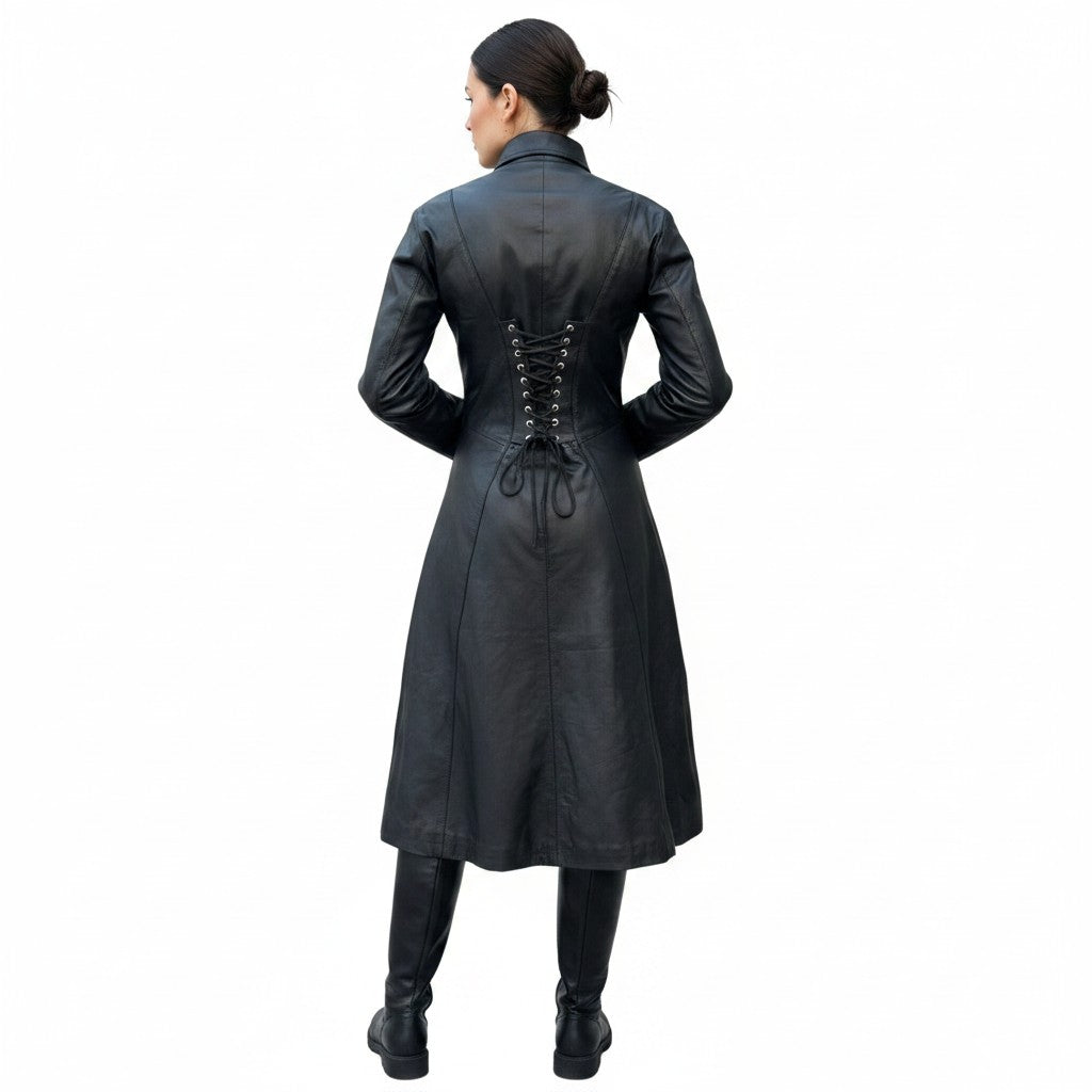 Women’s Matrix Long-Length Genuine Leather Coat