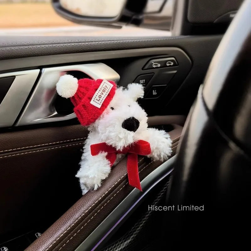 New Car Wiper Turn Signal Switch Decoration,Puppy Plush Doll Clutch Decor,kawaii Dog Car Wiper Doll Car Interior Accessories