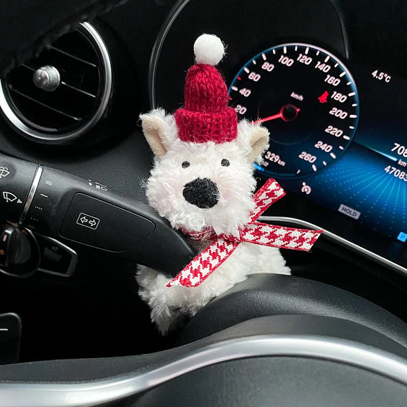 New Car Wiper Turn Signal Switch Decoration,Puppy Plush Doll Clutch Decor,kawaii Dog Car Wiper Doll Car Interior Accessories