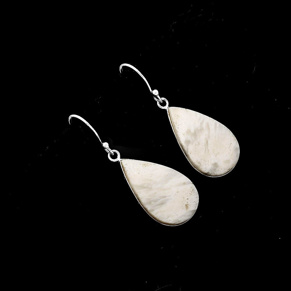 Natural White Scolecite Earrings E-1001 SDE51944
