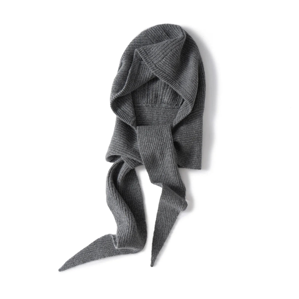 TLOML Women‘s 100% Cashmere Hat Scarf Integrated Cashmere Hat  Autumn Winter Soft Warm Cashmere Knitwear Luxury Scarf Hat