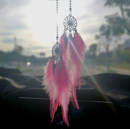 1/2pcs Dream Catcher Car Pendant for Girls Feather Mirror Hanging Pendant Home Decor Lucky Car Ornament Car Interior Accessories