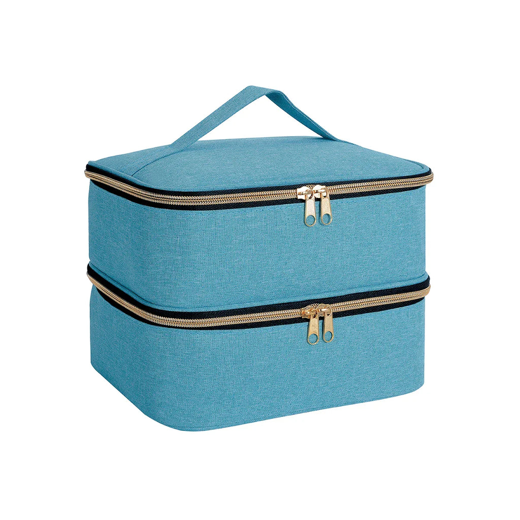Nail polish storage device Handheld double-layer beauty storage device Handbag for girls and women Nail art, essential oil