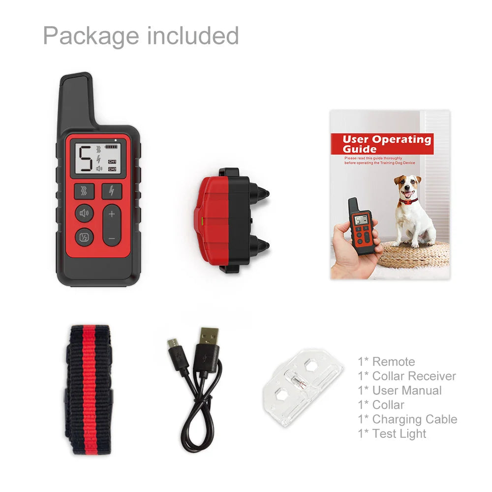 Remote Dog Training Collar Bark Control Device Rechargeable Electric Collar Anti Barking Dog Trainer