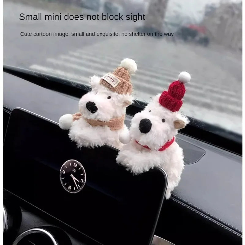 New Car Wiper Turn Signal Switch Decoration,Puppy Plush Doll Clutch Decor,kawaii Dog Car Wiper Doll Car Interior Accessories