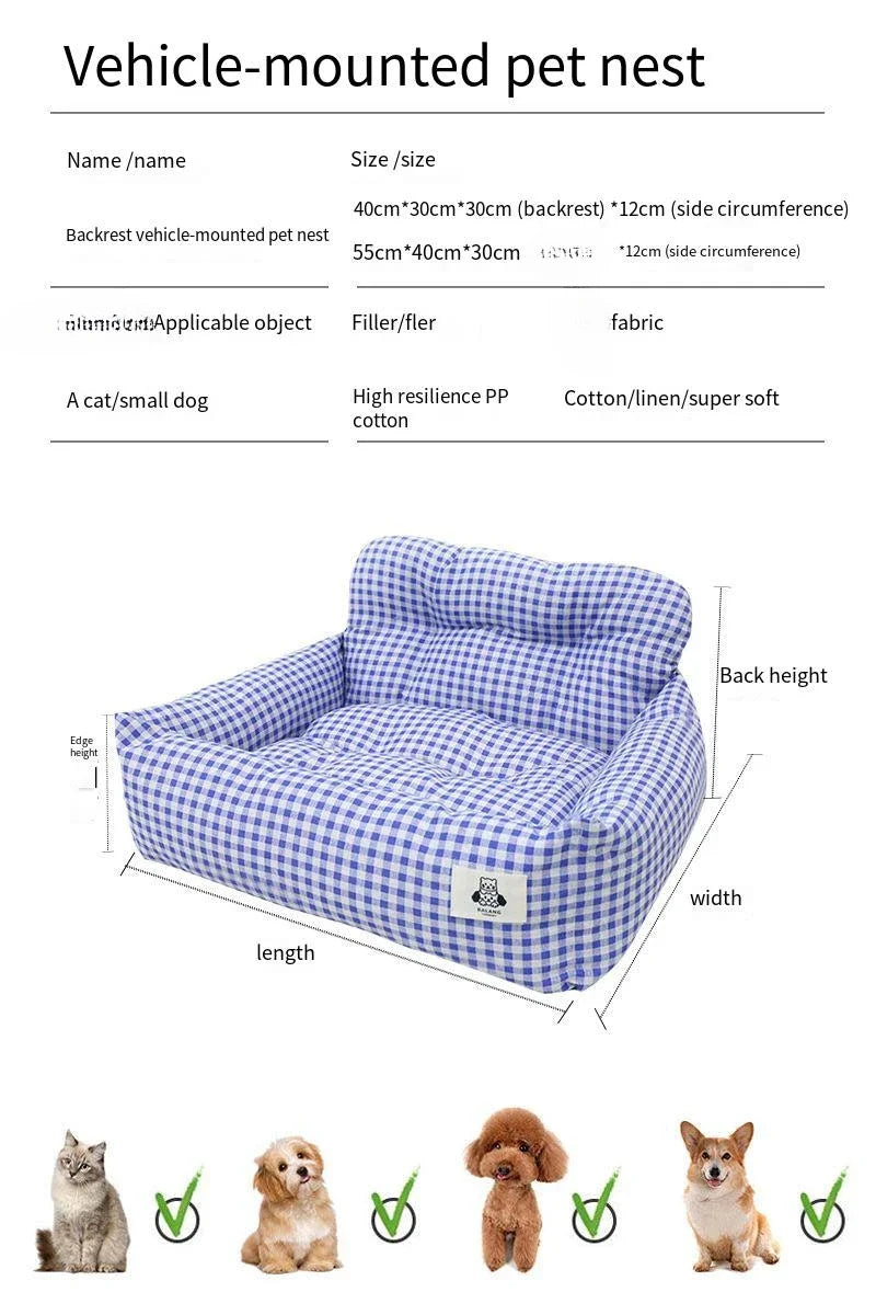 DogS Bed Dog Car Nest Pet Car Nest Out Safety Seat Cushion  Anti-theft Car Portable Home Dual-purpose Nest Pad  Dog Accessories
