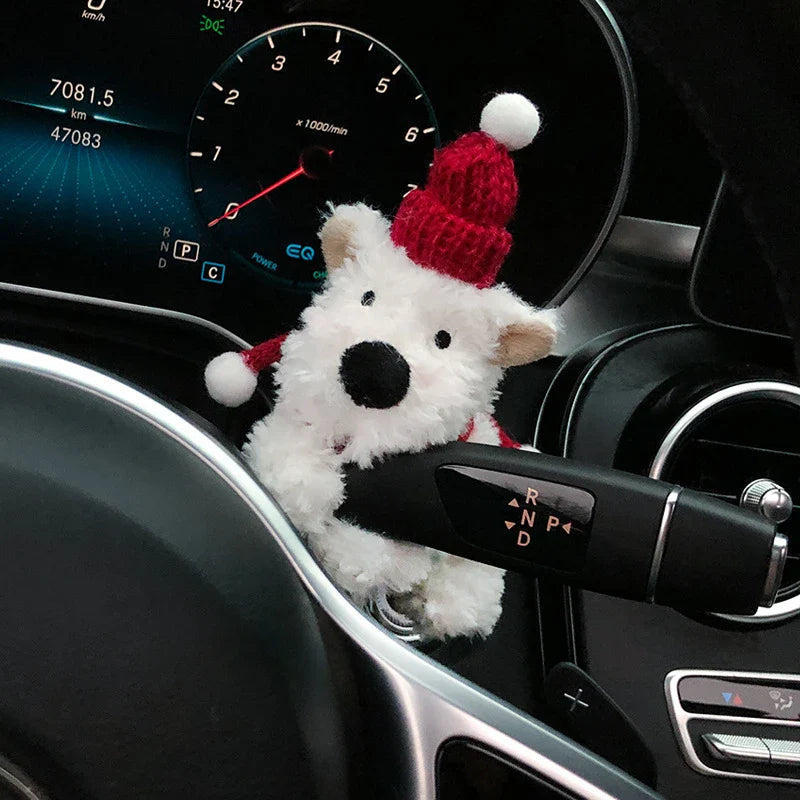 New Car Wiper Turn Signal Switch Decoration,Puppy Plush Doll Clutch Decor,kawaii Dog Car Wiper Doll Car Interior Accessories