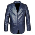 York Men's 2 Button Leather Blazer – Genuine Lambskin Formal Jacket