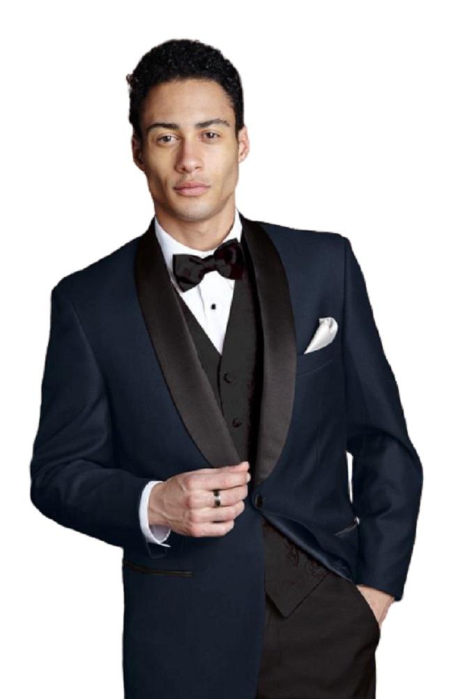 "Bradford" Navy Tuxedo Jacket Shawl (Separates)