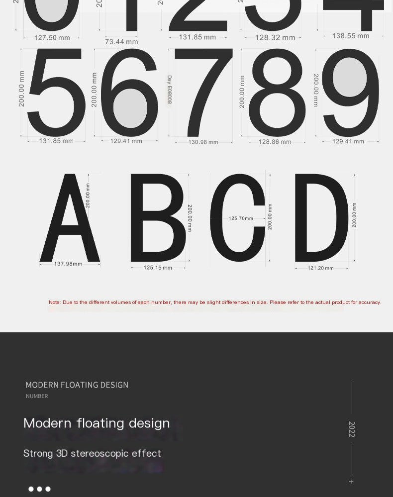 Acrylic Floating House Number