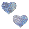 5-Pack: Love: Silver Glitter Heart Nipple Pasties by Pastease® o/s