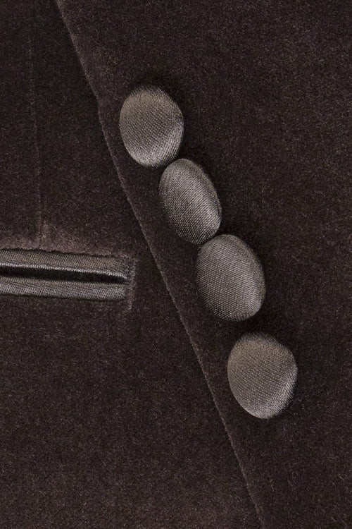 "Liam" Black Velvet Jacket Peak (Separates)