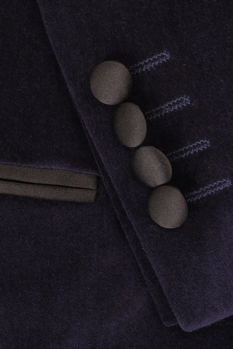 "Liam" Navy Velvet Jacket Peak (Separates)