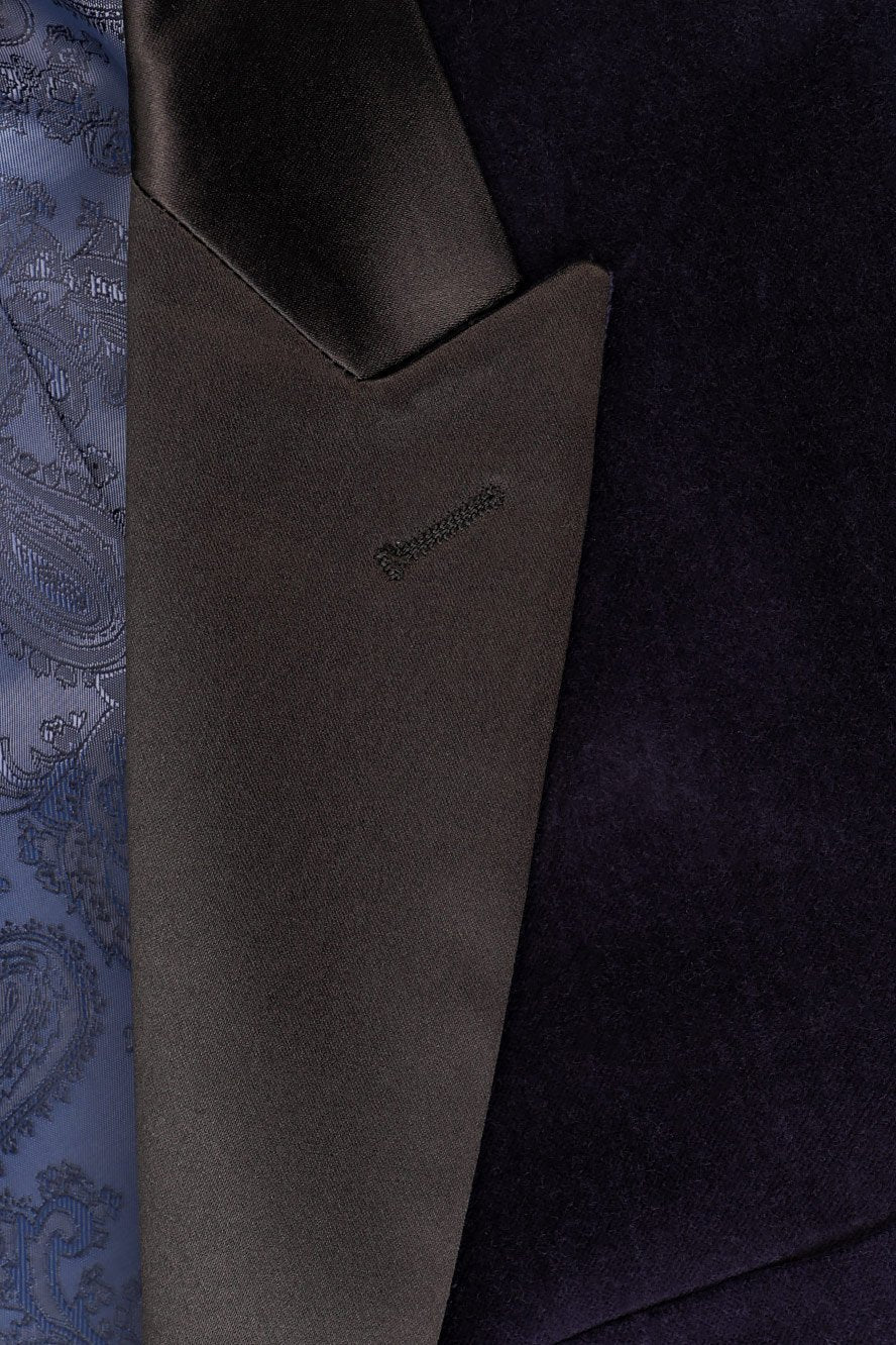 "Liam" Navy Velvet Jacket Peak (Separates)