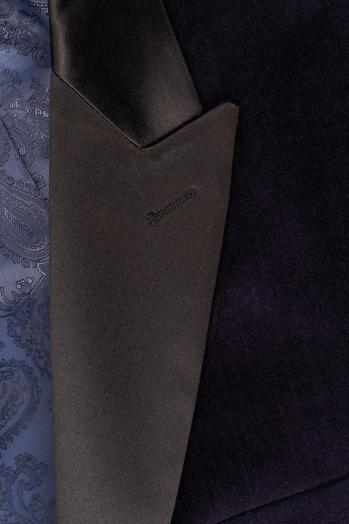 "Liam" Navy Velvet Jacket Peak (Separates)